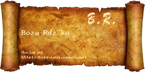 Boza Réka névjegykártya